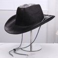 thumbnail image 6 of Hsqqdc Suede Cowboy Hat Wide Brim Western Fedora for Sun Protection, 6 of 7