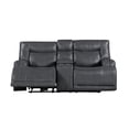 thumbnail image 4 of New Classic Furniture Titan Faux Leather Console Loveseat in Gray, 4 of 10