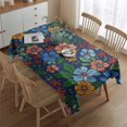thumbnail image 2 of Pioneer Flower Floral Print Pattern Rectangle Tablecloth 60"x84",Waterproof Polyester Rectangle Table Cloth, Wipeable Spillproof Polyester Tablecloth for Dining, Camping, Indoor and Outdoor, 2 of 5