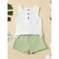 thumbnail image 2 of vera natura Baby Kids Boys Shorts Set, Button Closure Tank Top with Elastic Waist Shorts Summer Outfit, 2 of 9