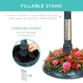 thumbnail image 5 of Best Choice Products Solar Outdoor Bird Bath Pedestal Fountain Garden Decoration w/ Fillable Planter Base - Peacock Blue, 5 of 7