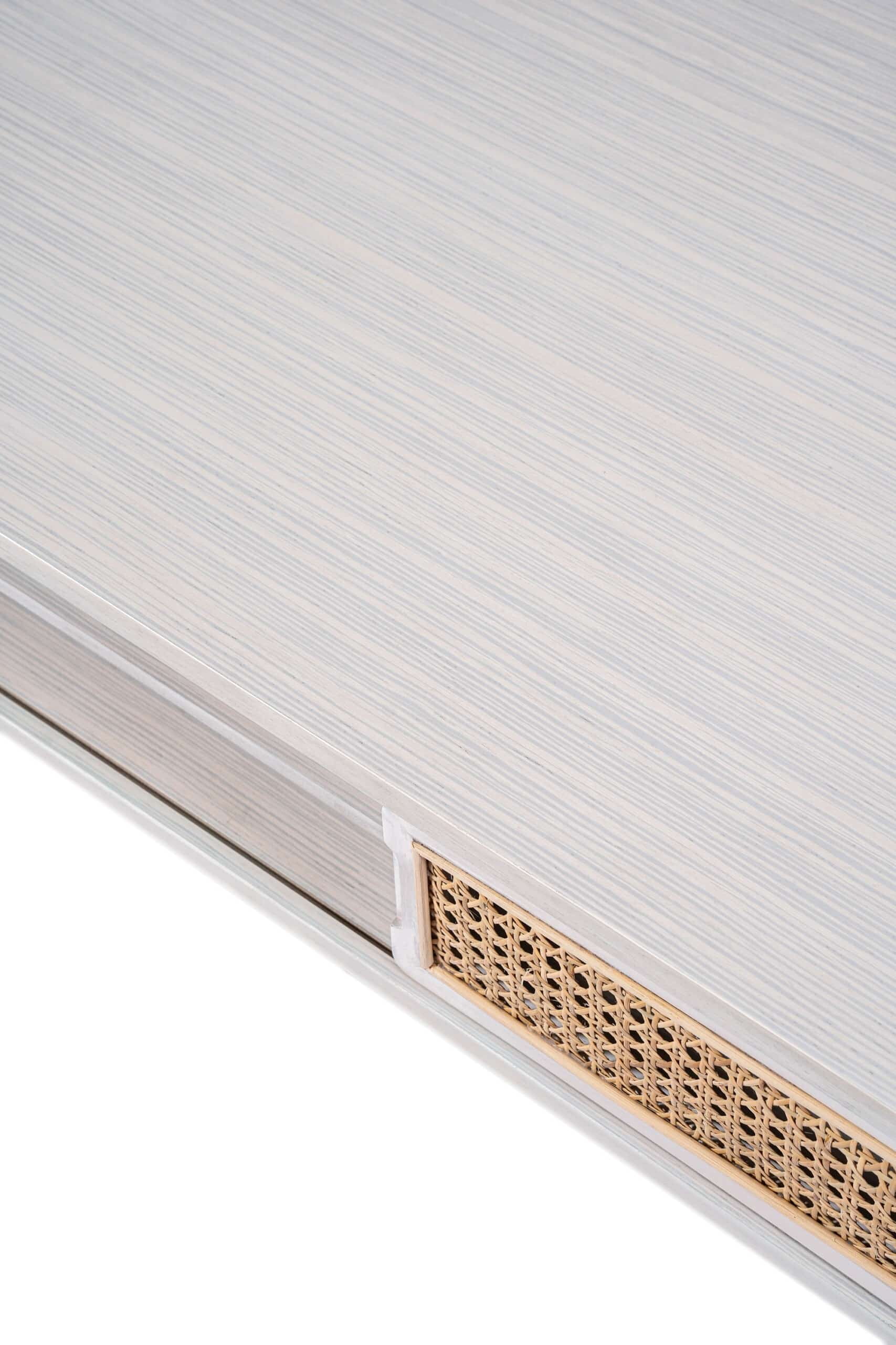 Cambria Coffee Table - Zebrano Whitewash/Natural Cane
