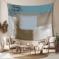 thumbnail image 2 of Teal Blue Large Tapestry for Bedroom Wall Hanging Tapestry,Brown White Minimalist Retro Smear Ombre Art Ceiling Backdrop Tapestries Poster Blanket Wall Decor for Teens Room Living Room 86" x 104", 2 of 8