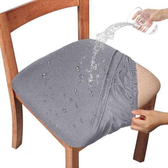 AIGIA Chair Seat Covers Waterproof Dining Room Chair Covers Kitchen Stretch Chair Seat Cushion Protector Slipcovers (Set of 2/4/6)