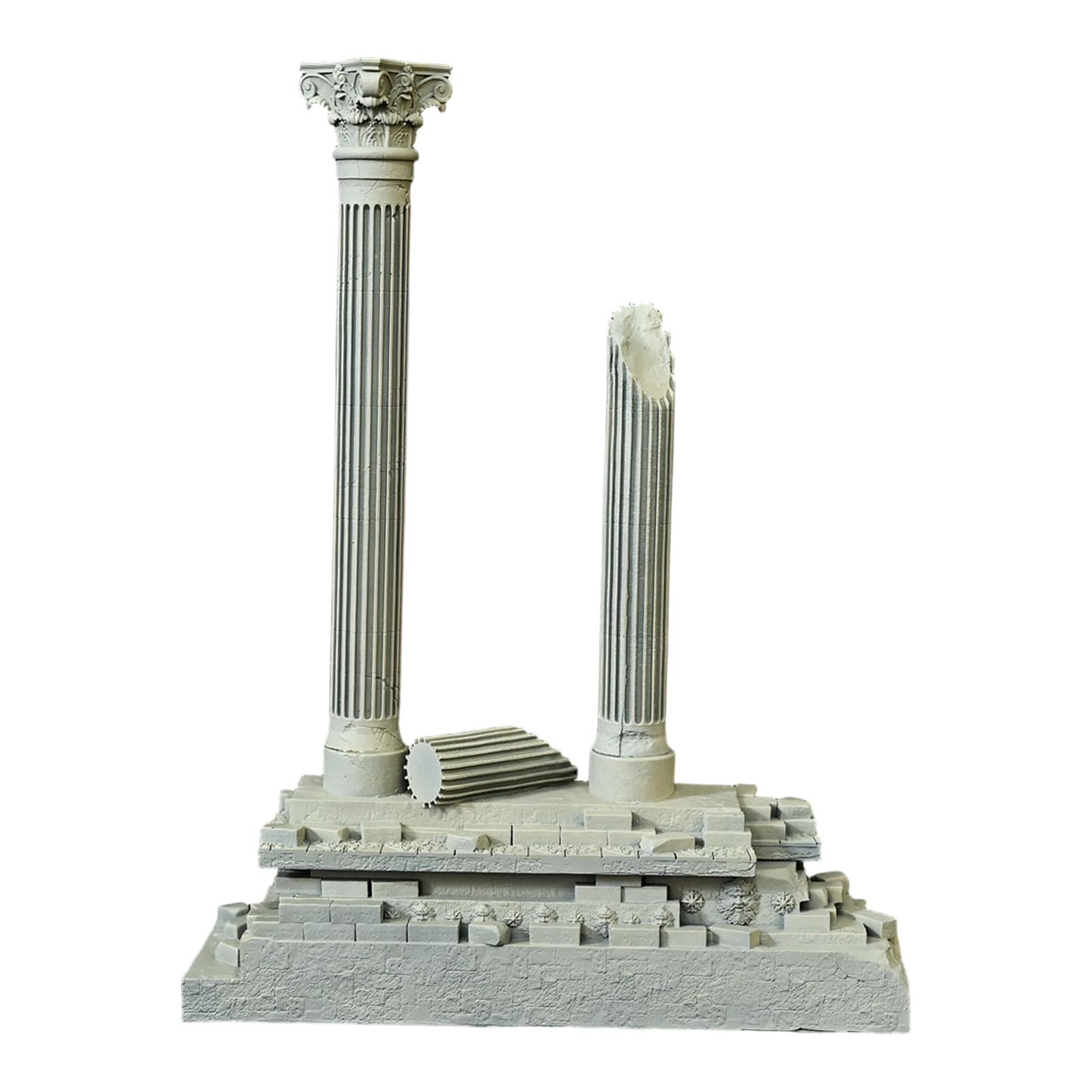 CarpNettore Roman Column Decoration Resin Aquarium Decoration Aquarium Decor Mini 18.5cm Set B