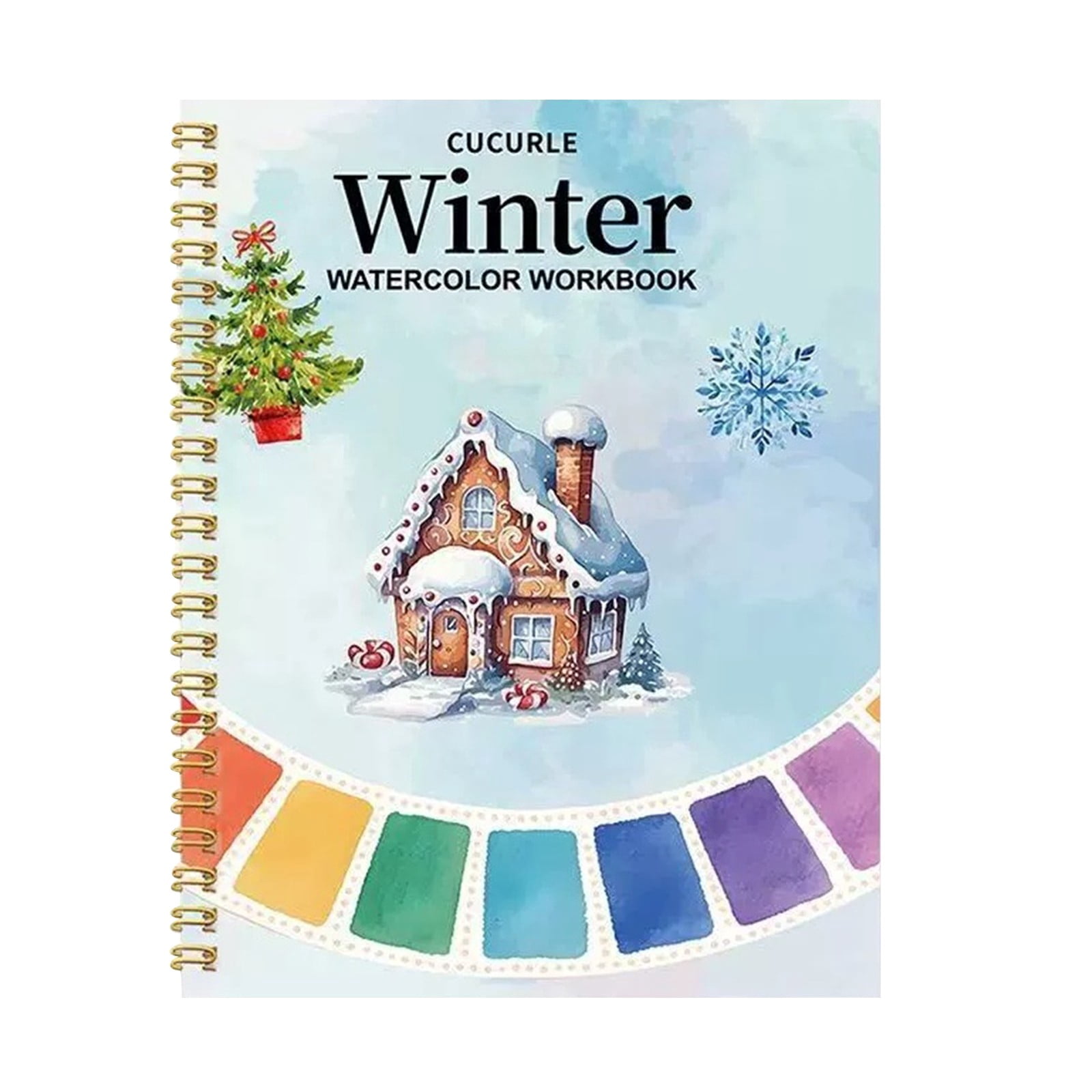 Cahier D’aquarelle Débutant - 12 Illustrations Incluses - Papier épais, Couleurs Vives - Pour Ados Et Adultes
