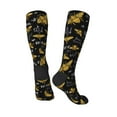 thumbnail image 4 of Easygdp Hohey Bee Golden Embroidery Soccer Socks Sport Knee High Socks Calf Compression Athletic Socks for Men and Women, 4 of 9