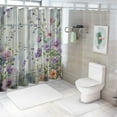 thumbnail image 7 of Orinice Watercolor Floral Plant Shower Curtain Purple Pink Flower Vintage Colorful Botanical Wildflower Herb Boho Modern Minimalist White Farmhouse Fabric Bath Curtain with Hook 60x72, 7 of 7