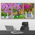 thumbnail image 2 of wall26 - 3 Piece Framed Canvas Wall Art - House with Bougainvillea - Modern Home Art Stretched and Framed Ready to Hang - 24"x36"x3 Natural, 2 of 5