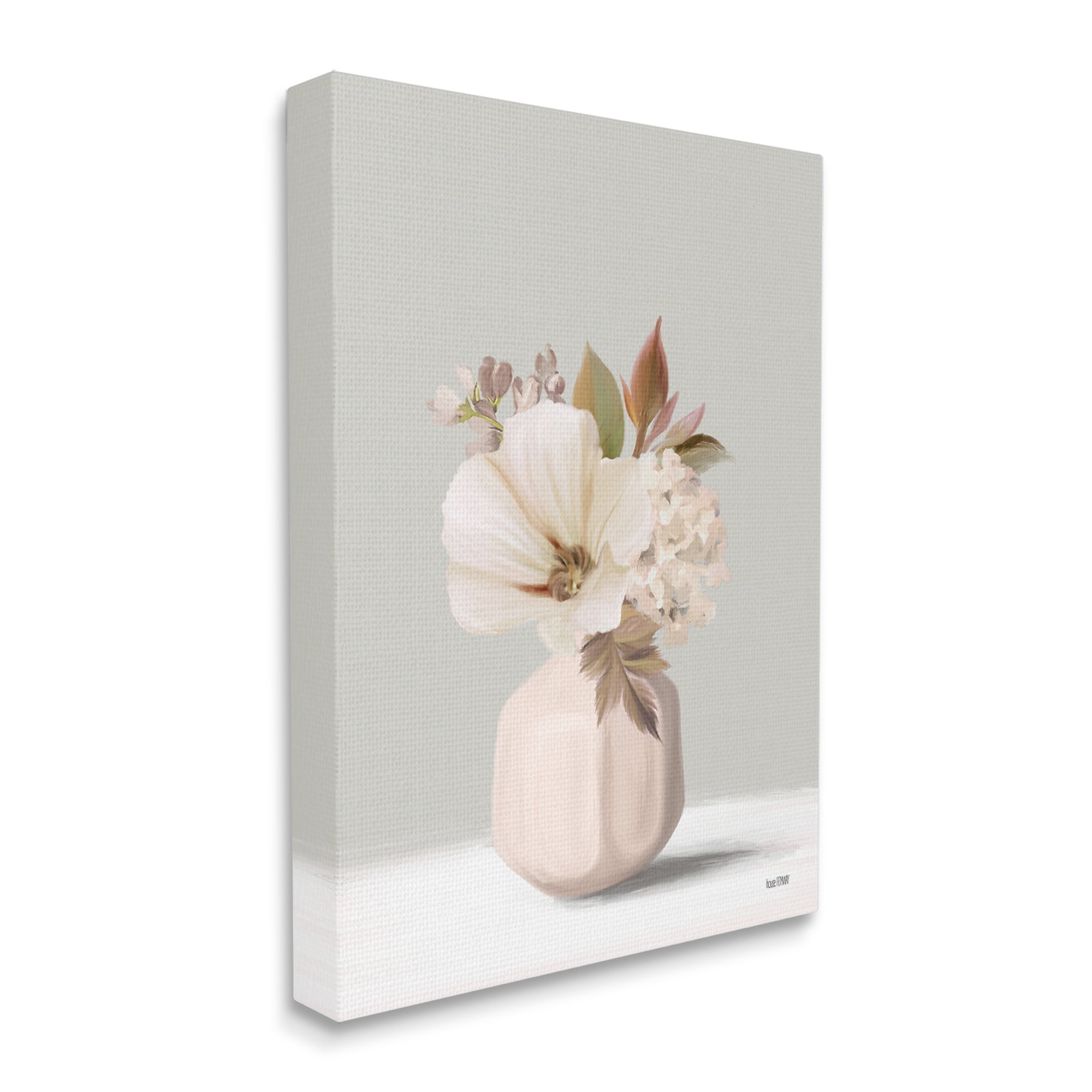 Stupell Industries Delicate Blooms in Vase Botanical & Floral Painting Gallery Wrapped Canvas Art Print Wall Art, 16 x 20