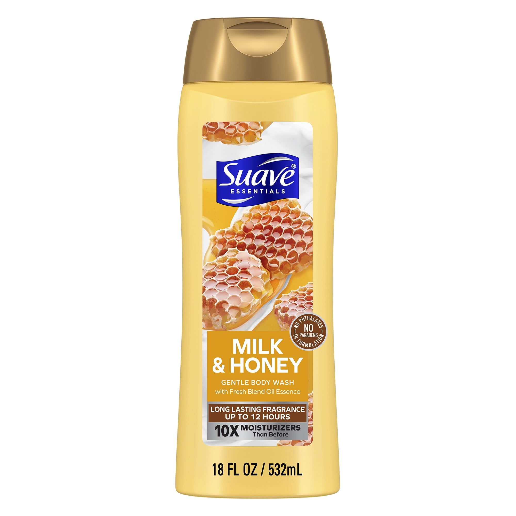 (6 pack) Suave Essentials Gentle Body Wash, Milk & Honey, 18 oz