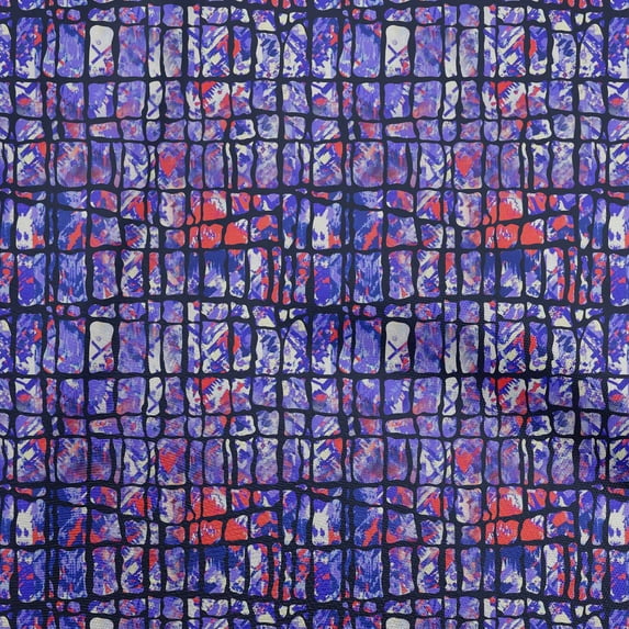 oneOone Silk Tabby Violet Fabric Abstracts Sewing Material Print Fabric By The Yard 42 Inch Wide