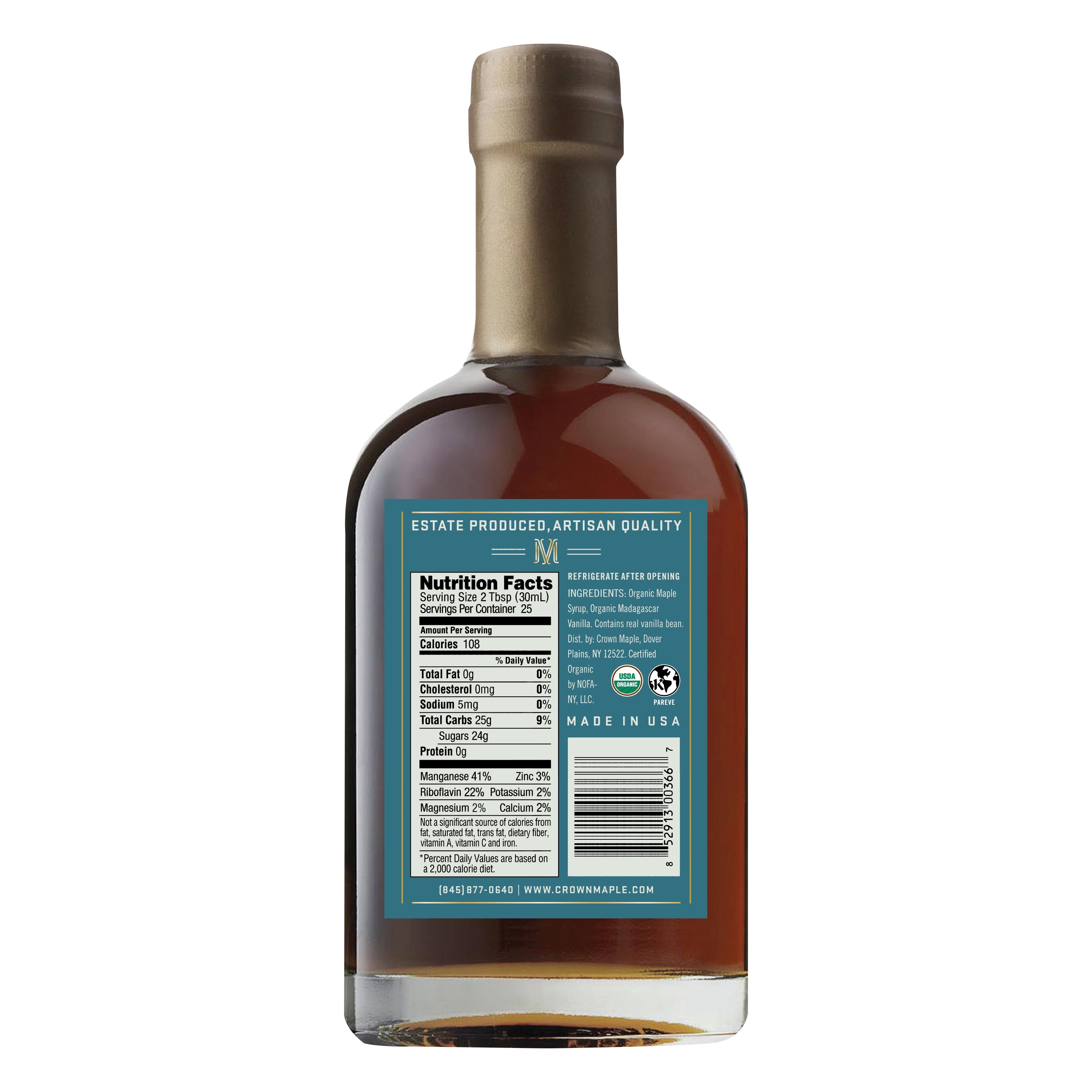 Crown Maple Madagascar Vanilla Infused Organic Maple Syrup 750ML