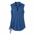 thumbnail image 4 of Guieoi Summer Dresses for Women Plus Size for Beach Vacation Sleeveless V-Neck Midi Dress Blue XL, 4 of 8