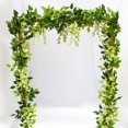 thumbnail image 3 of Mdesiwst 200CM Artificial Wisteria Flower Garland Wedding Garden Indoor Outdoor Wall Hanging Faux Climbing Floral Greenery Drooping Ivy Decoration, 3 of 5