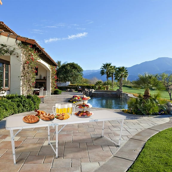 SamyoHome Portable Aluminum Camping Picnic Folding Dining Table