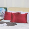 thumbnail image 2 of Unique Bargains Satin Pillowcases Silky Covers Burgundy 20"x60", 2 of 8