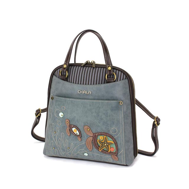 Mochila CHALA Convertible con hombro en piel sintética índigo