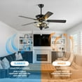 thumbnail image 3 of 52'' Modern Crystal Chandelier Ceiling Fans with Lights, Gorgeous Reversible Motor and 6 Speed Ceiling Fan Light Fixture with Remote Control for Indoor Decoration Living Room/Dining Room, 3 of 9