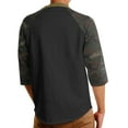 thumbnail image 3 of Ma Croix Men's Raglan 3/4 Sleeves Casual Cotton Baseball Jersey T-Shirt, 3 of 4