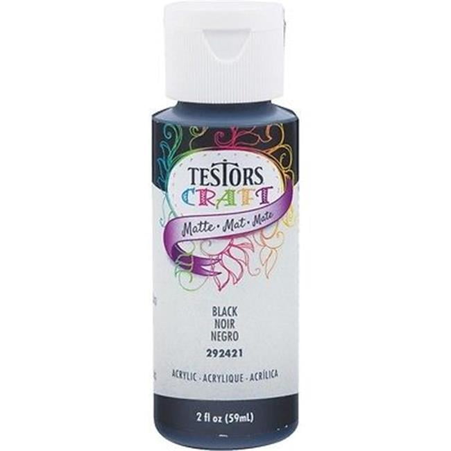 Testor 223537 2 oz Black Matte Acrylic Craft Paint