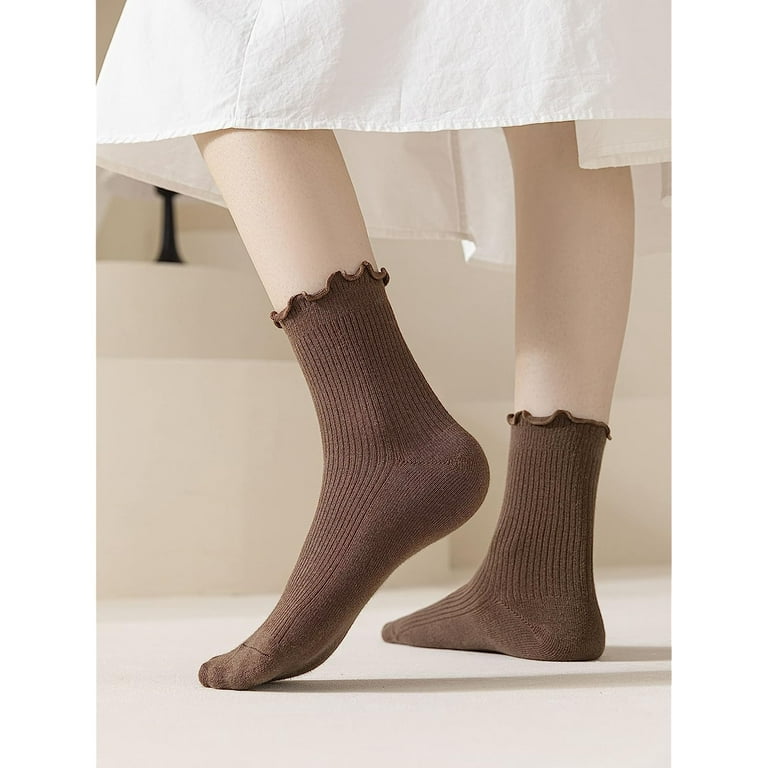 Holzlrgus Womens Ruffle Socks Cute Frilly Ankle Socks Quarter Crew Socks  for Women Girl