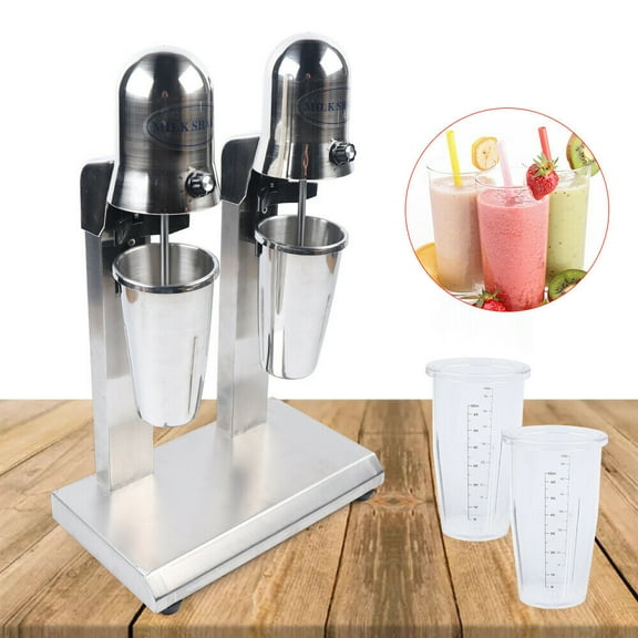 FETCOI Double Heads Commercial Stainless Steel Milk Shake Machine Drink Mixer 110V 560W