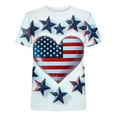 thumbnail image 5 of Summer Save 4Th Of July Patriotic Shirt For Women Independence Day Tee Usa Flag Star Stripe Tops Regular Size Slim Fitted Tee Shirts Round Neck T-Shirts Rolled Sleeve Shirt Boho Beach Holiday Clothes, 5 of 5
