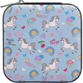 thumbnail image 2 of SKYSONIC Unicorn Travel Jewelry Box PU Leather Jewelry Organizer Ideal Gift for Women Girls, Portable Mini Jewelry Travel Case for Stud Earrings Rings Necklaces Bracelets, 2 of 7