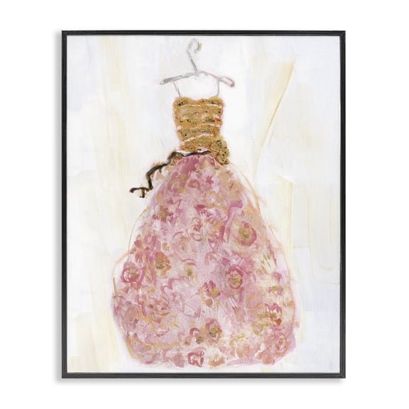 Stupell Industries Classy Posh Pink Ball Gown Fashion Painting Black Framed Art Print Wall Art, 11 x 14