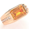 thumbnail image 2 of Men's Citrine Diamond Channel Ring In Solid 14k Rose Gold, 2 of 6
