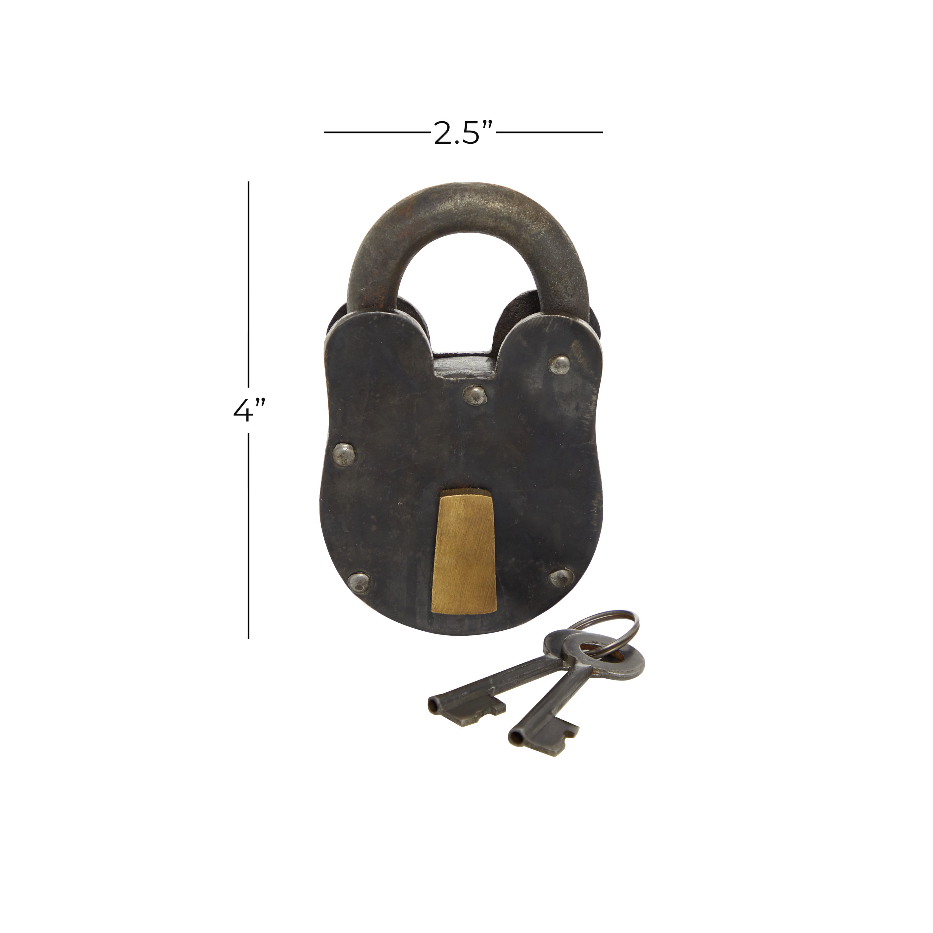 DecMode 4" Gray Brass Lock And Key