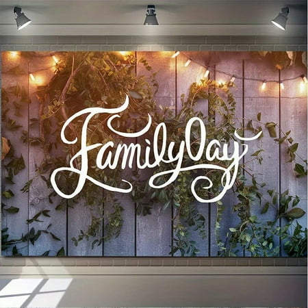 Family Day Backdrop Rustic Family Reunion We are Family Photography Background Wooden Plank Wall Greenery Family Gathering Party Decorations Banner Supplies Photo Booth Props