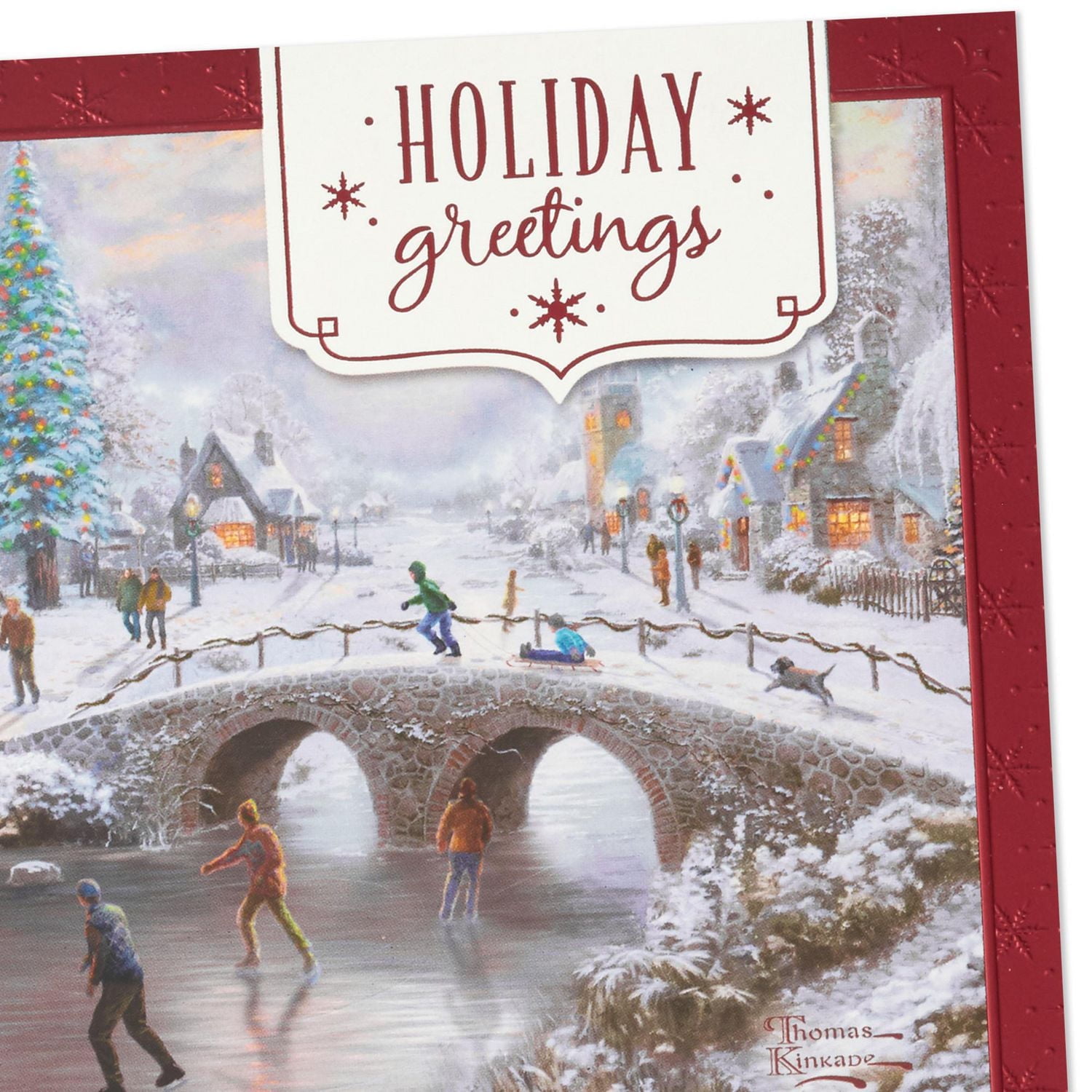 Boîte de cartes de Noël, Connections from Hallmark, « Lamplight Lane », Thomas Kinkade, paquet de 20 cartes