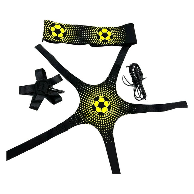 Entrenador de cinturón de fútbol Solo entrenador de patadas de fútbol para niños, entrenador de rugby de voleibol de fútbol para pelotas de tamaño 3, 5 correas impresas