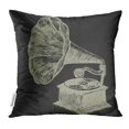 thumbnail image 1 of RYLABLUE Housse de Coussin avec Symbole de Nostalgie Musicale Gramophone Ancien, Audio Antique Vintage, 1 of 1