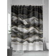 thumbnail image 5 of Fsddascl Black White Marble Shower Curtain Set - 54" x 78" Washable Bathtub Curtain with 12 Hooks, Abstract Wave Lines Gradient Waterproof Fabric Stall Shower Curtains for Bathroom/Bathtub Décor, 5 of 6