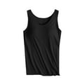 thumbnail image 7 of Tdoqot Built in Bra Plus Size Tank Tops for Women- Casual Soft Wider Strap Basic Camisole Summer Undershirts Black, 7 of 7