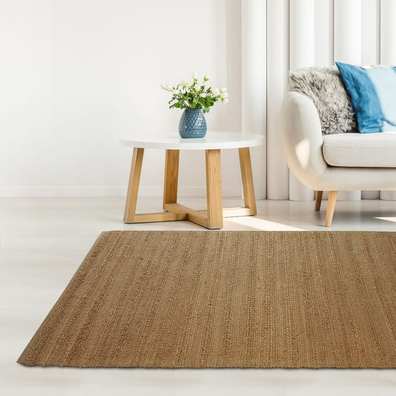 Ox Bay Ollie 2' x 3' Brown Striped Braided Jute Indoor Area Rug