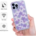 thumbnail image 4 of Case for iPhone 14 Pro, Purple Flower Floral Design for Women Girl Full Body Slim Soft Protective Case Shockproof TPU Bumper Cover for iPhone 14 Pro (6.1 inch), Purple, 4 of 13