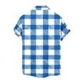 thumbnail image 5 of Perfectbot Women Short Sleeve Tops Casual Button Shirts Collar Plaid Print Summer Blouse, 5 of 5