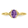 thumbnail image 5 of 10K Yellow Gold Ring Band with Stones (02) February Amethyst Oval Purple, Size 9, 5 of 5