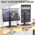 thumbnail image 2 of Monitor Stand Single VESA Monitor Stand for Desk with Swivel/Height Adjustable Computer Monitor Riser for Screens Hold up to lbs Max VESA x mm, 2 of 7