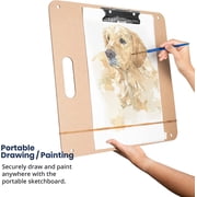 Field Sketch Board, Masonite with Cutout Handle, Clip, and Strap Holes, 13 Inch X 19 Inch