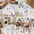 thumbnail image 5 of Area Rug for Living Room, Grey Orange Botanical Non-Slip Indoor Large Carpet for Bedroom/Dining Room, Watercolor Spring Floral Summer Leaf Washable Low-Profile Floor Mat Runner Rugs - 3 x 5 Ft, 5 of 8