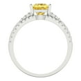 thumbnail image 4 of Clara Pucci 18K White Gold 3.4 Natural Citrine Engraveable Engagement Ring + Wedding Band Set, 4 of 7