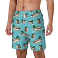 thumbnail image 2 of Uemuo Mallard Ducks Swimming In The Lake Pattern Mens Swim Trunks Quick Dry Board Shorts with Mesh Lining, Stretch Beach Shorts Quick Dry No-Chafing Board Shorts-Small, 2 of 9