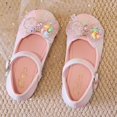 thumbnail image 5 of Mepaouo Girls Dress Shoes Glitter Princess Flower Mary Jane Low Heels Party Footwear for Toddler Kids, 5 of 6