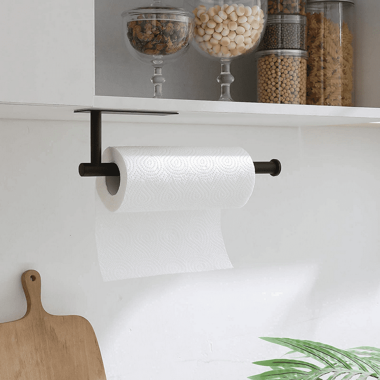 Henitol Toilet Paper Holder with Shelf, Rustproof SUS304 Stainless Steel  Black Toilet Paper Holder, Self Adhesive Stick on No Drill or Wall-Mount  with