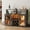 Retro Gray, variant on DSstyles Bar Cabinet with LED Light, Liquor Cabinet with Power Outlets & Glass Holder, Wine Cabinet with Storage, Liquor Cabinet Bar for Home, Retro Gray/Black